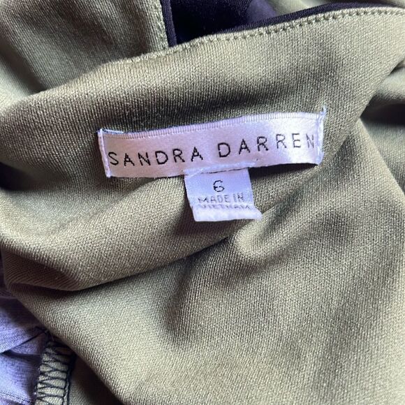 Sandra Darren 6 Black Colorful Paisley Surplice Neckline Sleeveless Maxi Dress - Picture 6 of 7